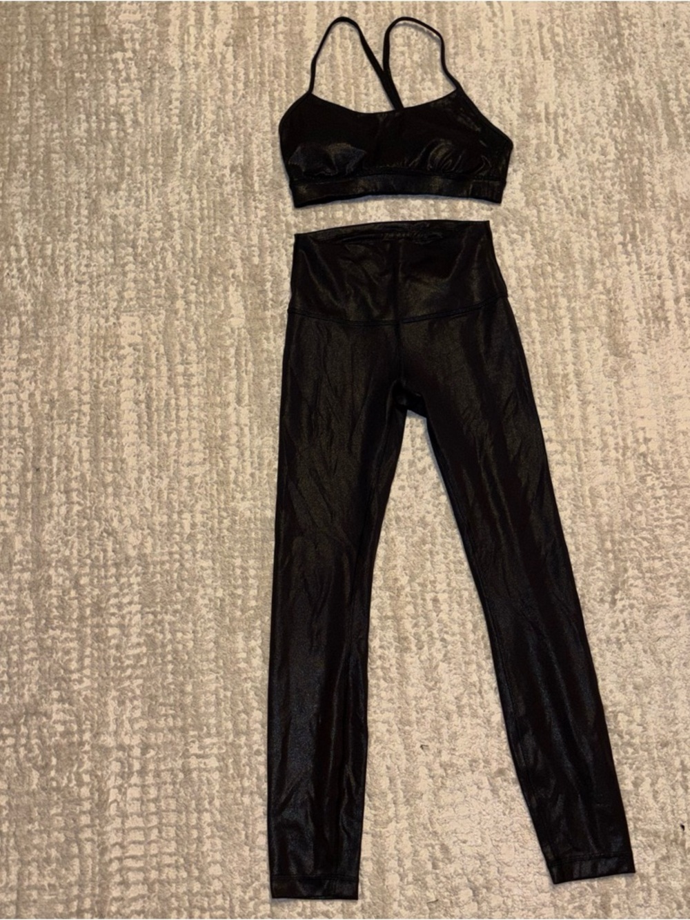 LuluLemon 3 Piece Shiny Black Set